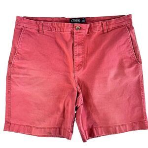 Chaps Ralph Lauren Shorts Men's ‎ 40 Red Stretch Chino Cotton Flat Front